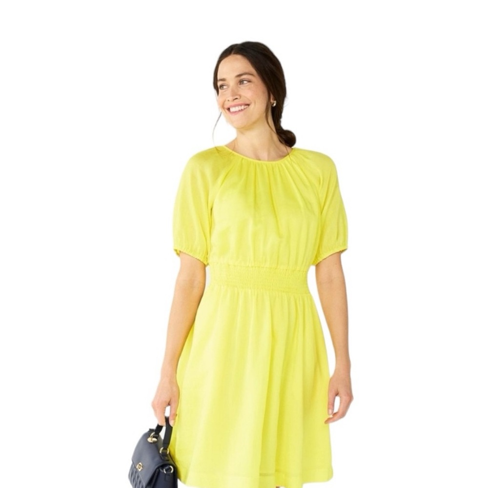 Lemon Yellow Women's Linen Blend Dress